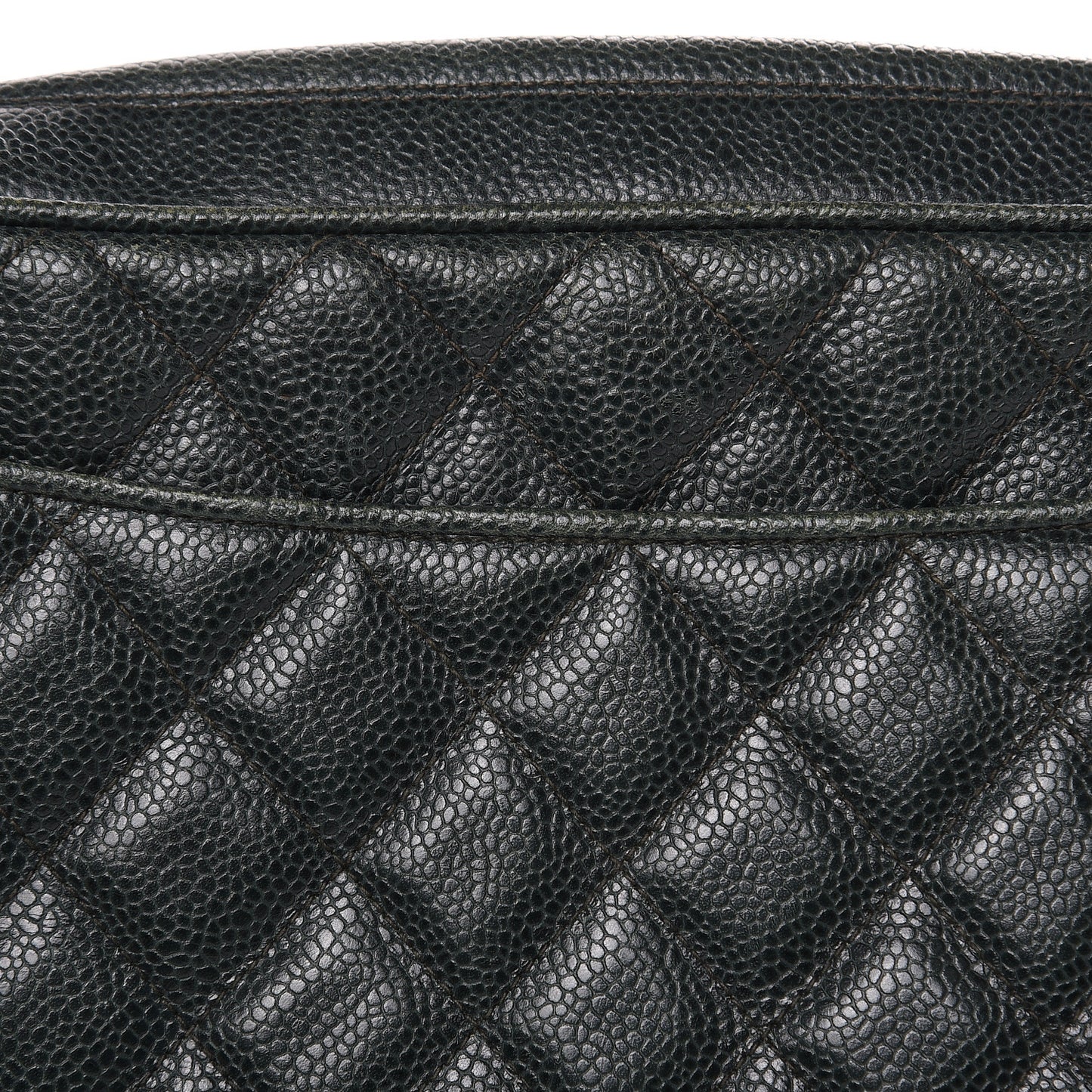 Caviar Quilted Tassel Camera Bag Dark Green