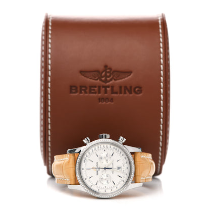 Breitling Stainless Steel Alligator Diamond 38mm Transocean Chronograph Limited Edition Automatic Watch A41310 5 of 5