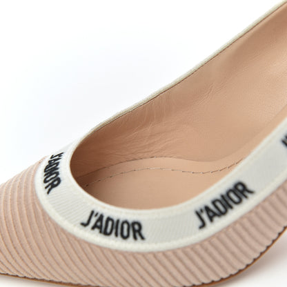 Christian Dior Technical Canvas Ribbon Embroidered J'Adior 65mm Pumps 35 Powder Nude 10 of 15