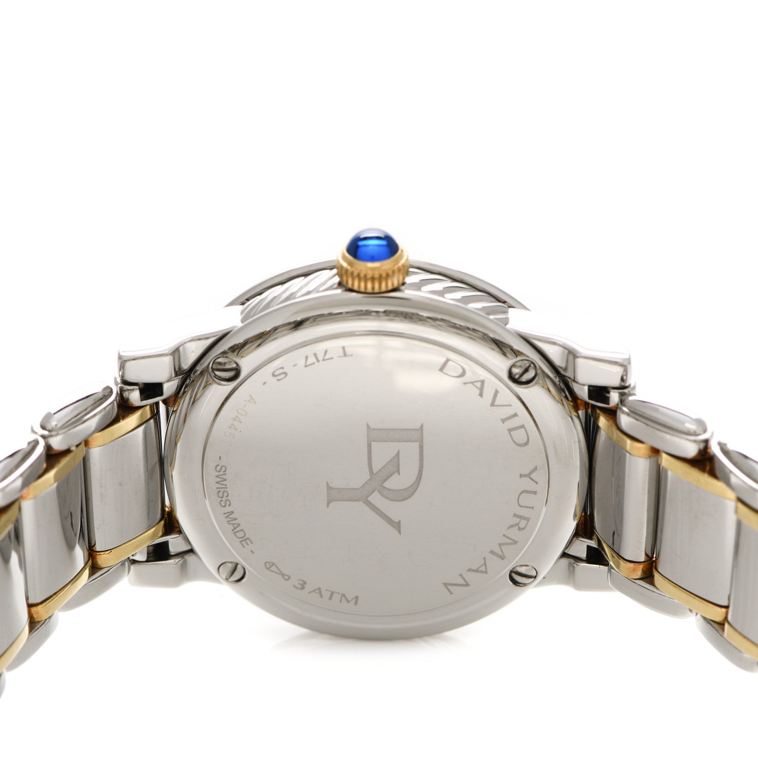 David Yurman Stainless Steel 18K Yellow Gold Diamond Bezel Mother of Pearl 30mm Classic Quartz Watch 4 of 5