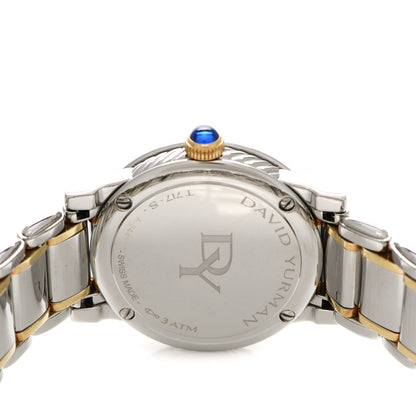 David Yurman Stainless Steel 18K Yellow Gold Diamond Bezel Mother of Pearl 30mm Classic Quartz Watch 4 of 5