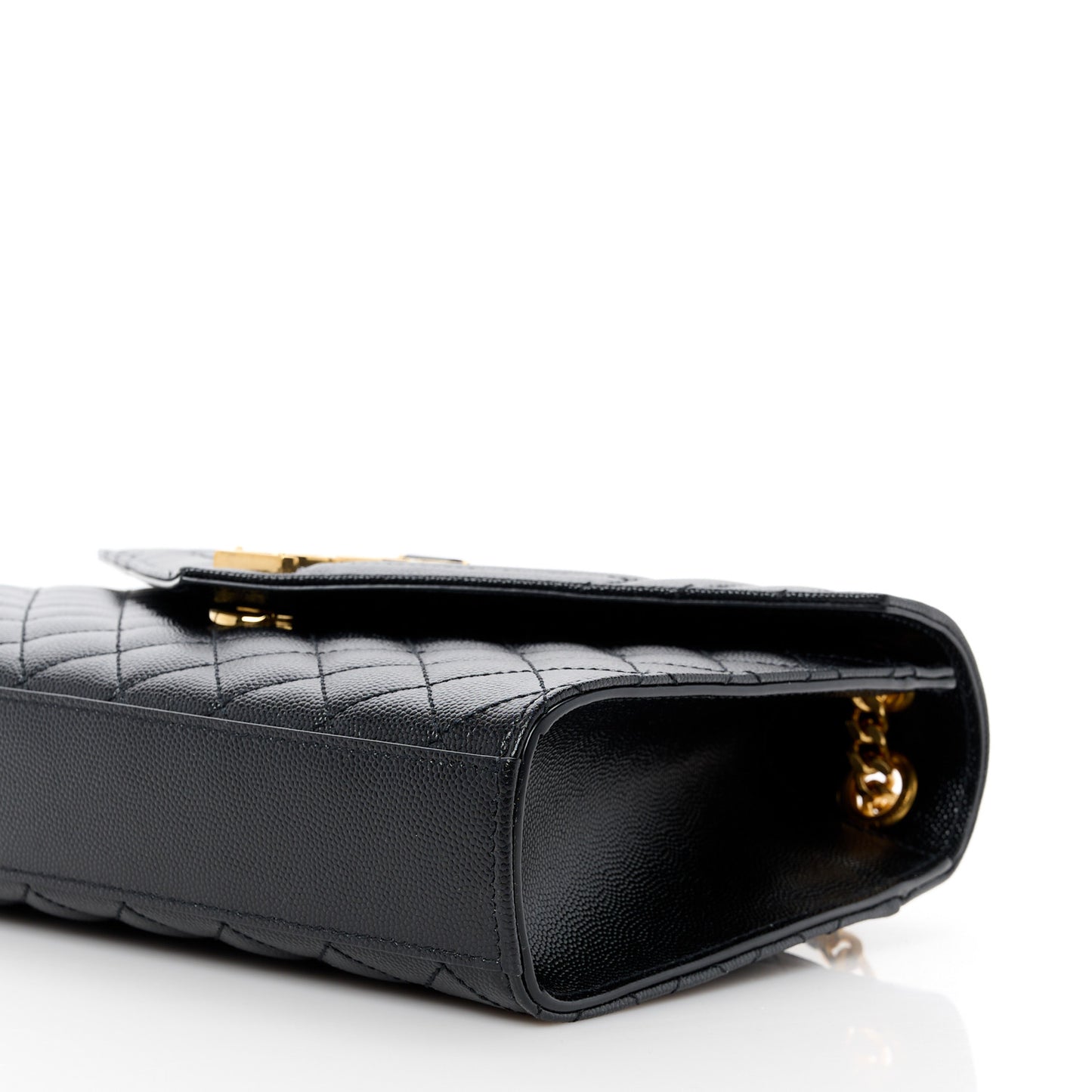 Grain De Poudre Textured Mixed Matelasse Triquilt Medium Monogram Satchel Black
