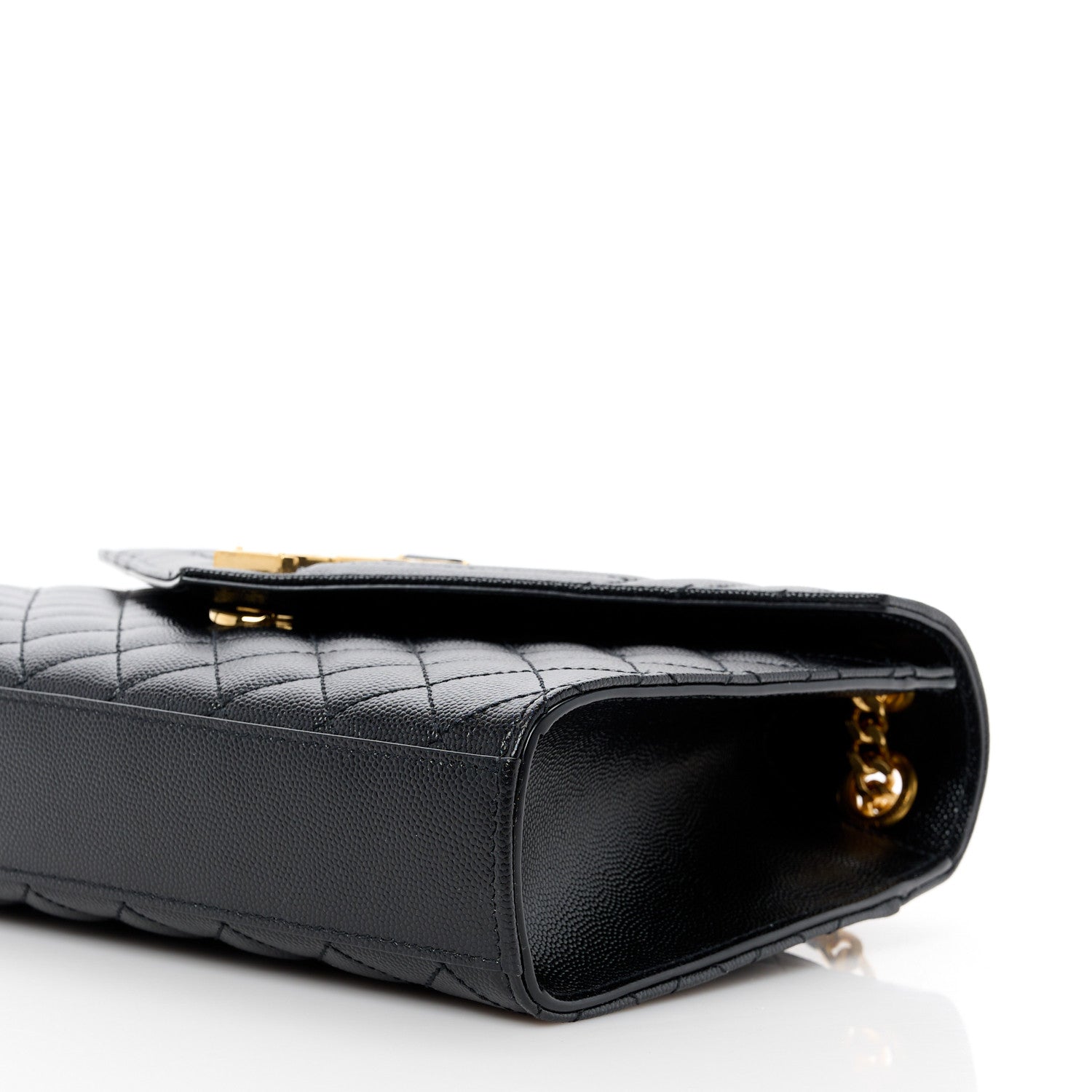 Saint Laurent Grain De Poudre Textured Mixed Matelasse Triquilt Medium Monogram Satchel Black 11 of 11