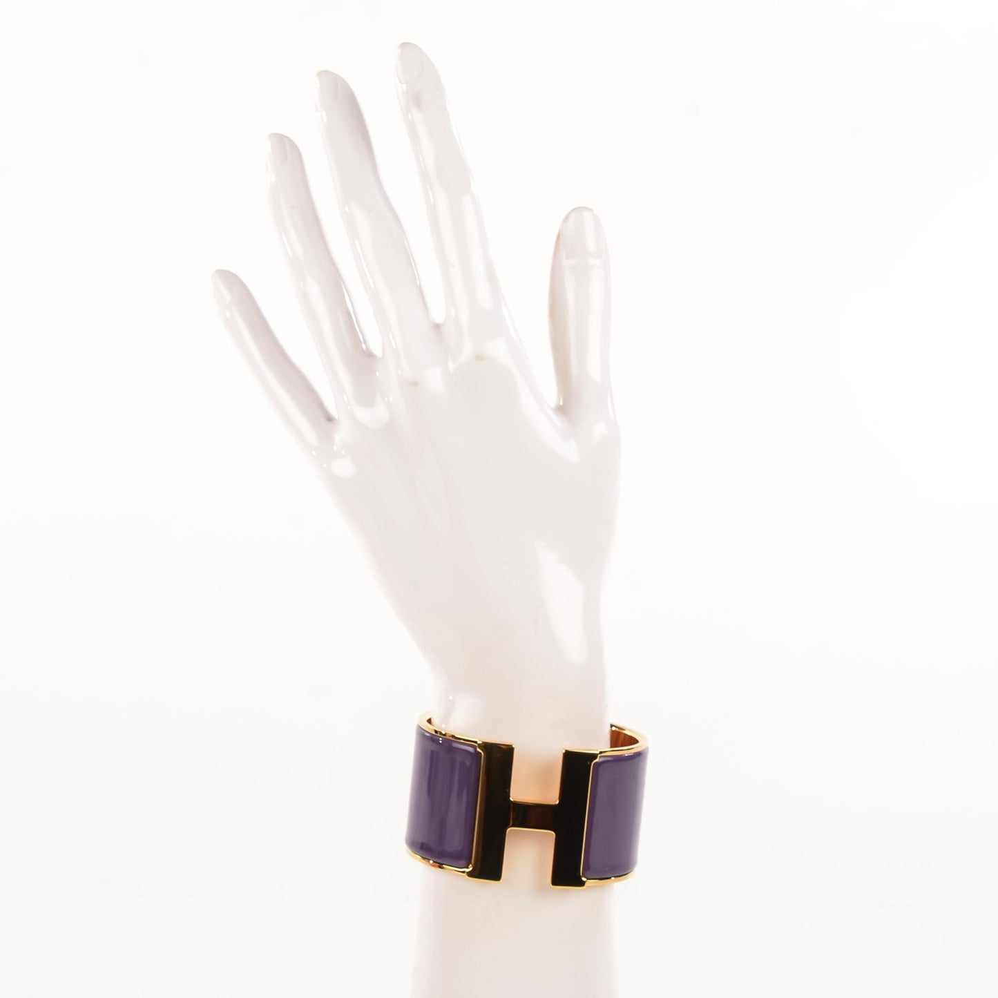Enamel Extra Wide Clic Clac H Bracelet PM Pourpre