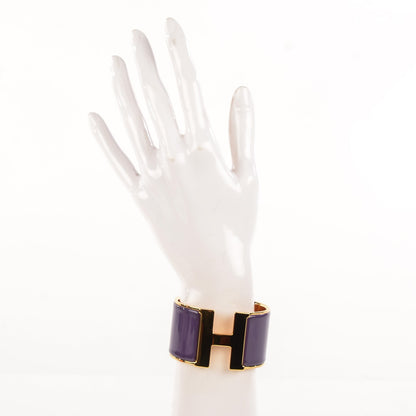 Hermes Enamel Extra Wide Clic Clac H Bracelet PM Pourpre 2 of 6