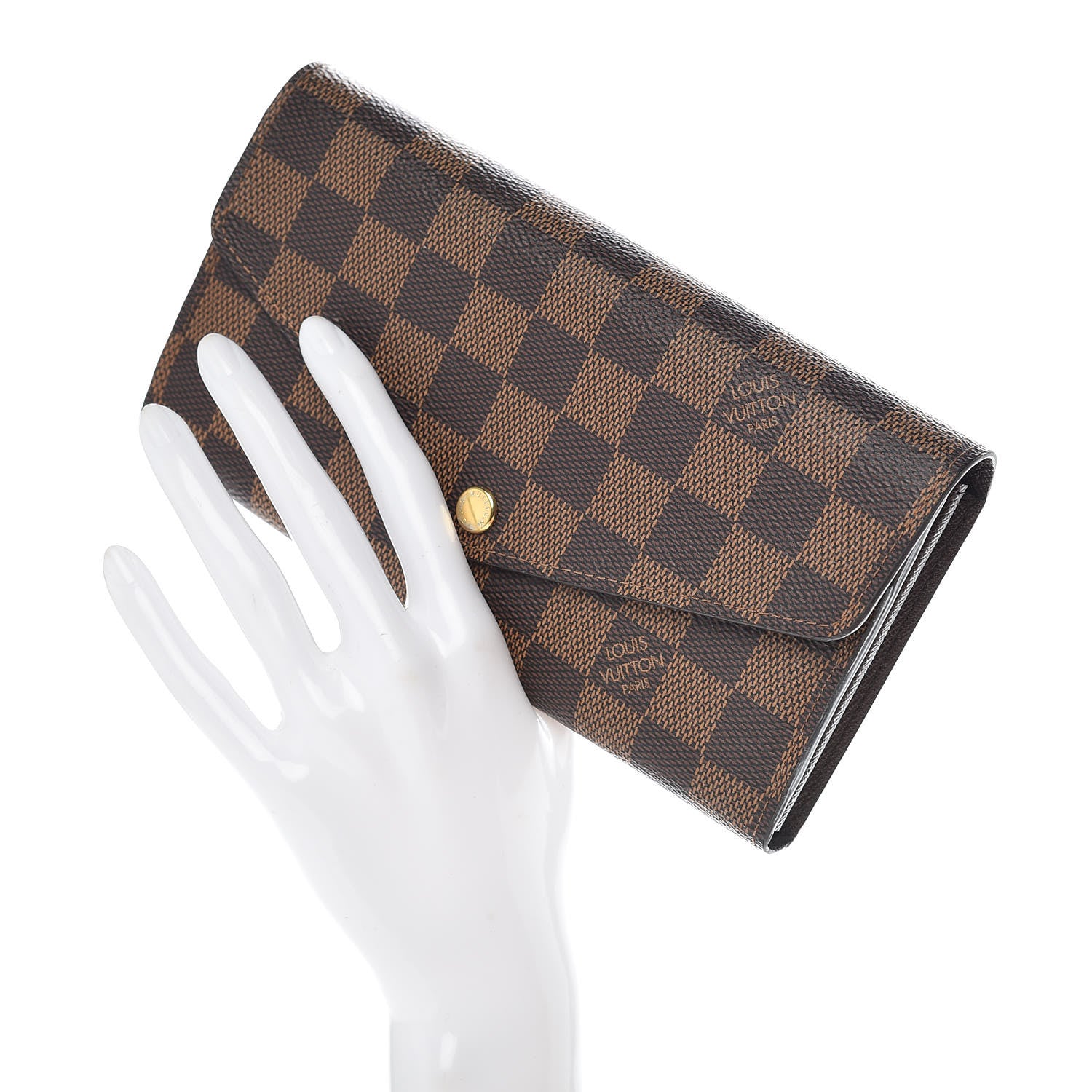 Louis Vuitton Damier Ebene Sarah Wallet NM 2 of 9