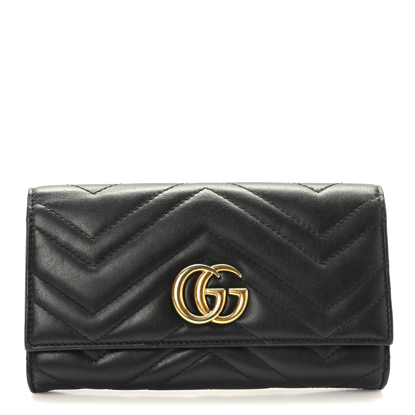 Calfskin Matelasse GG Marmont Continental Wallet Black
