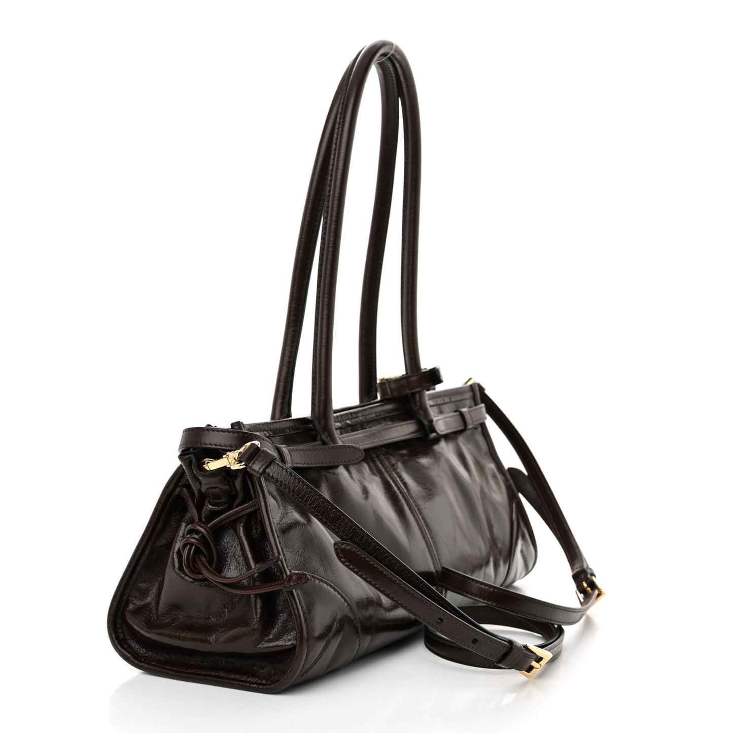 Shiny Nappa Medium Bonnie Shoulder Bag Moro