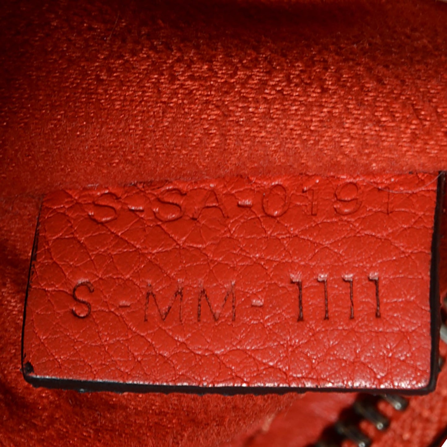 Drummed Calfskin Nano Luggage Vermillion