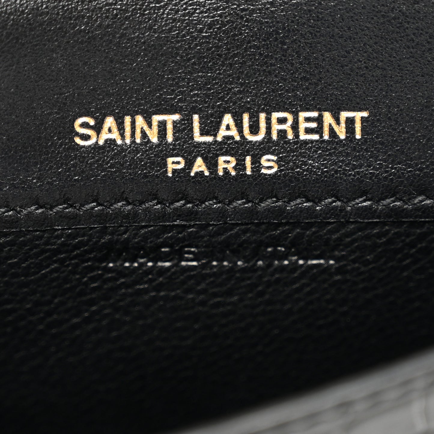 Calfskin Crocodile Embossed Uptown Monogram Card Case Black