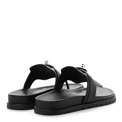 Hermes Calfskin Womens Empire Sandals 37 Black 4 of 9