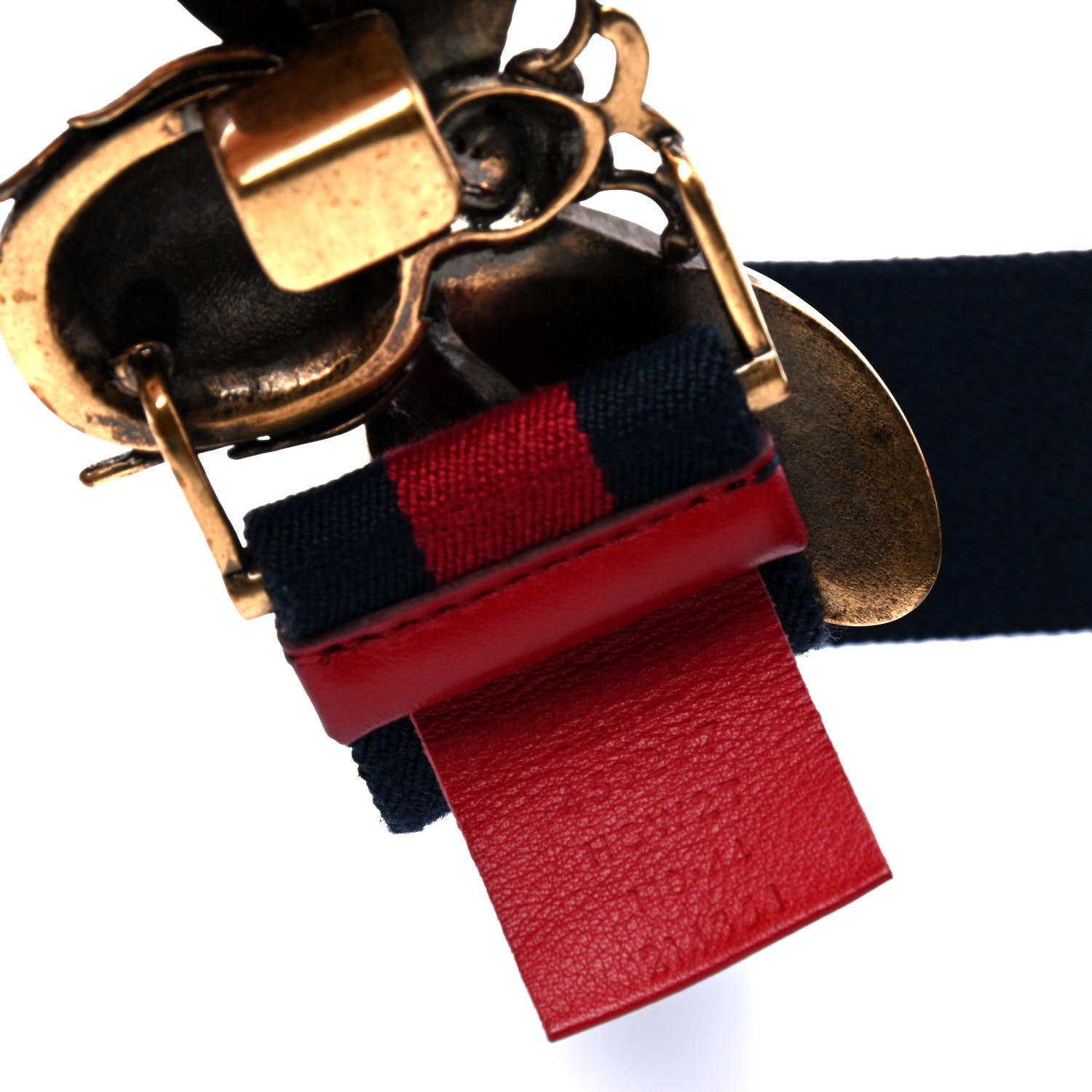 Gucci Web Queen Margaret Bee Belt 110 44 Red Navy 5 of 6