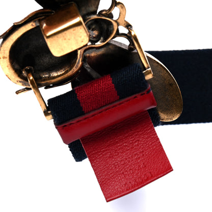 Gucci Web Queen Margaret Bee Belt 110 44 Red Navy 5 of 6