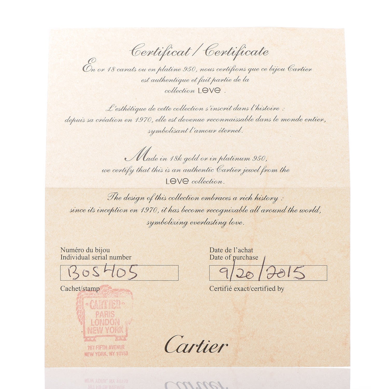 Cartier 18K White Gold 3.5mm LOVE Wedding Band Ring 58 8.25 5 of 6