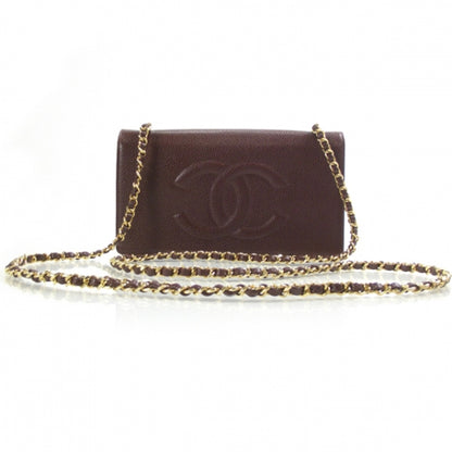 Chanel Caviar Wallet on Chain Brown 1 of 10