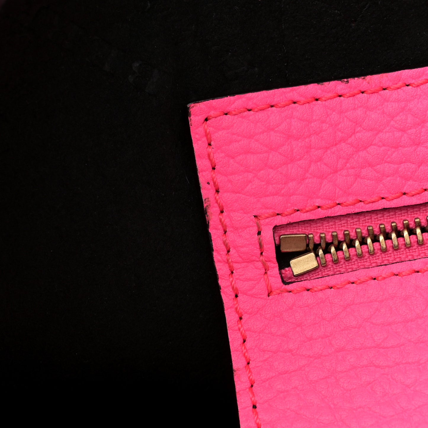 Grainy Calfskin Remington Tote Neon Pink
