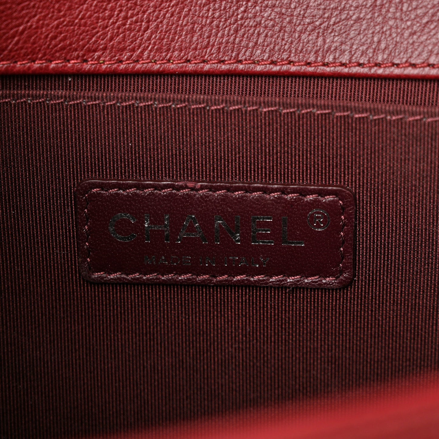 Calfskin Double Stitch Medium Boy Flap Burgundy