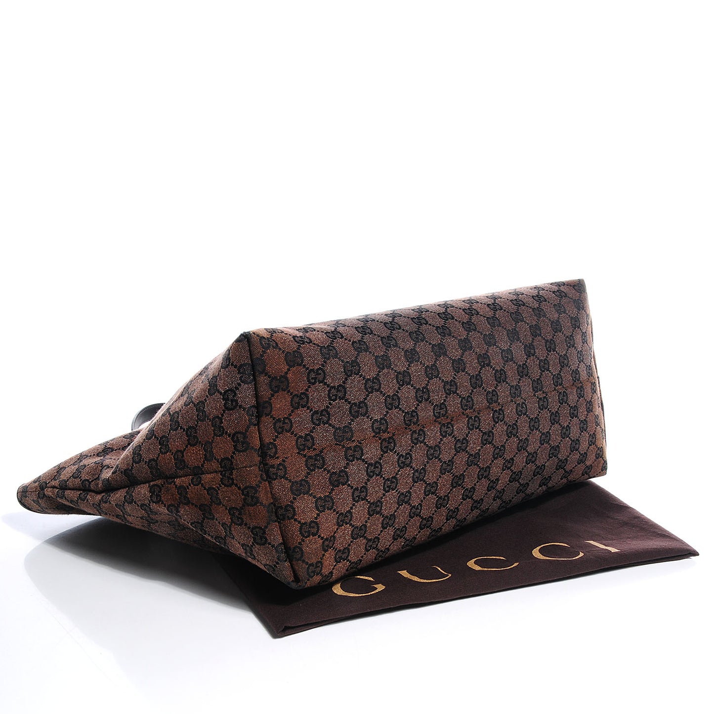 Monogram Denim Large Tote Brown