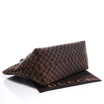 Gucci Monogram Denim Large Tote Brown 4 of 7