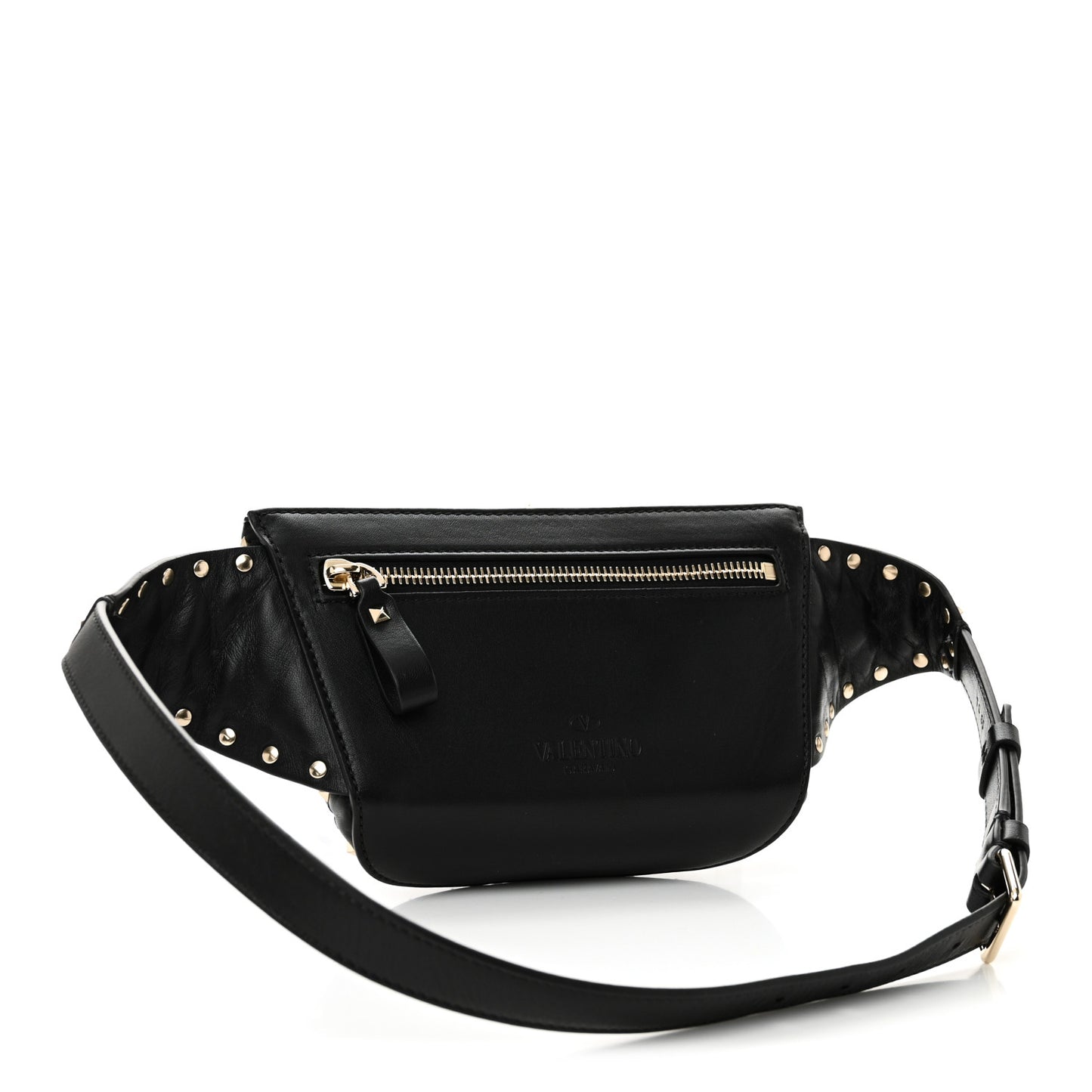 Nappa Rockstud Spike Belt Bag 85 Black