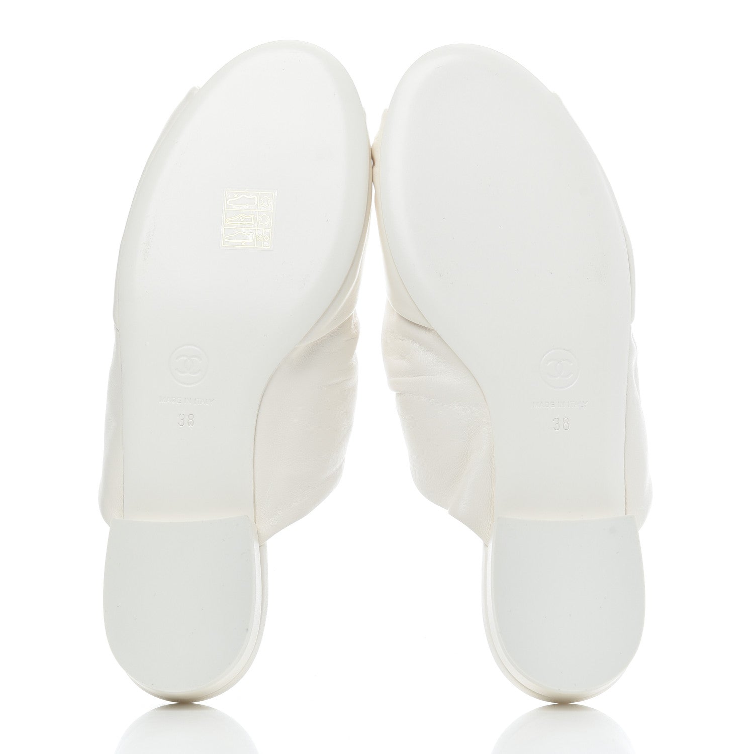 Chanel Lambskin Pearl Bow CC Flat Sandals 38 White 5 of 17