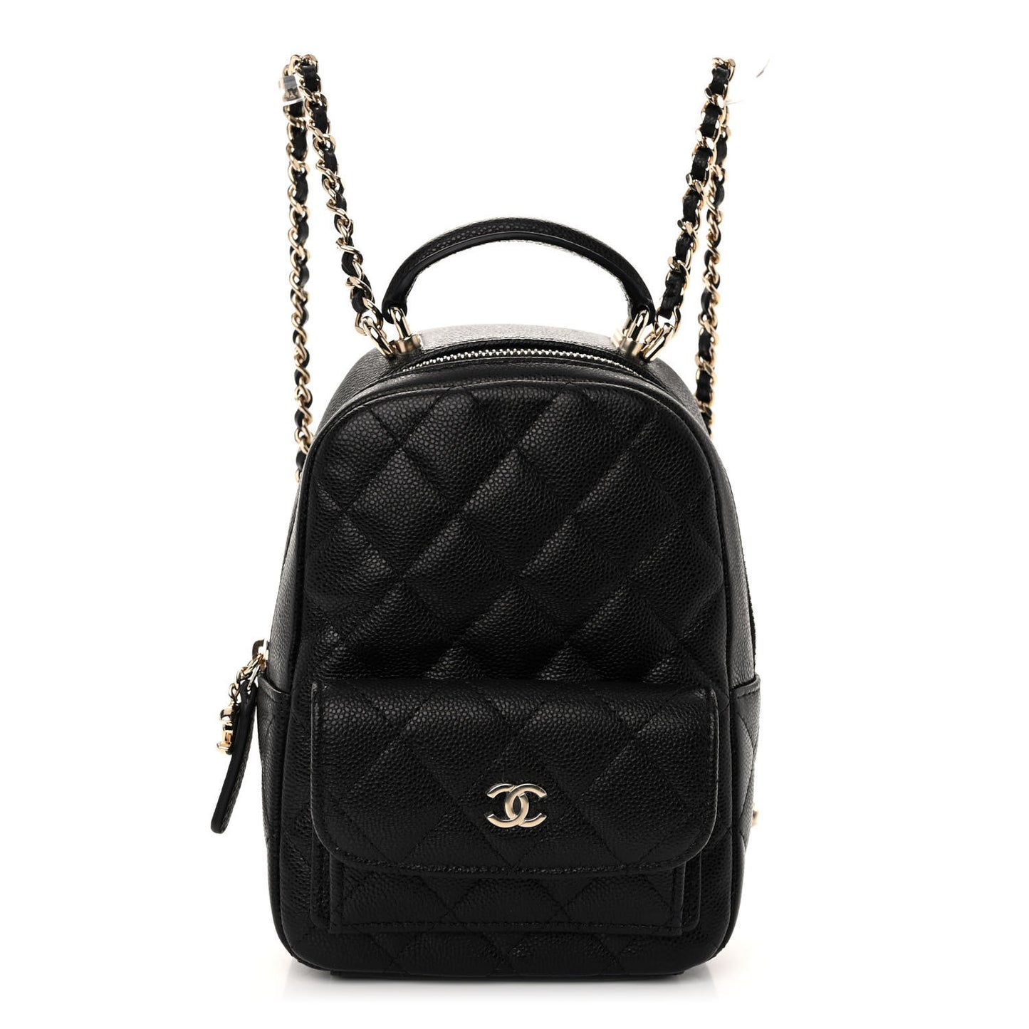 Caviar Quilted CC Mini Classic Backpack Black