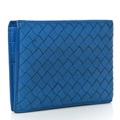 Bottega Veneta Nappa Intrecciato Bi-Fold Wallet Blue 3 of 19