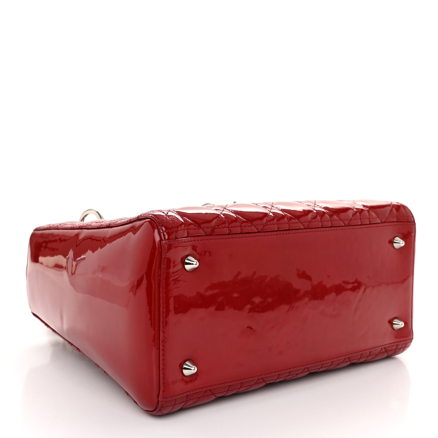 Christian Dior Patent Cannage Medium Lady Dior Red 4 of 11