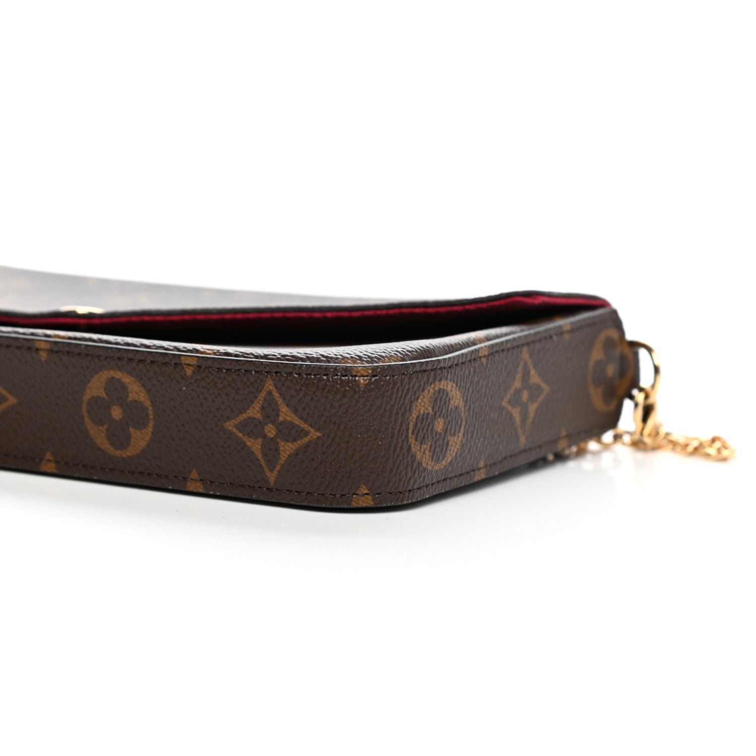 Louis Vuitton Monogram Pochette Felicie Chain Wallet Fuchsia 9 of 11