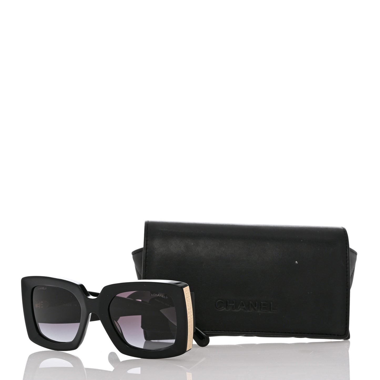 Acetate Rectangle Sunglasses 5435 Black