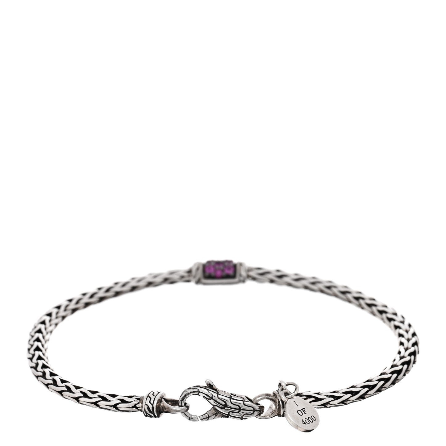 Sterling Silver Pink Sapphire 3.5mm Classic Chain Bracelet