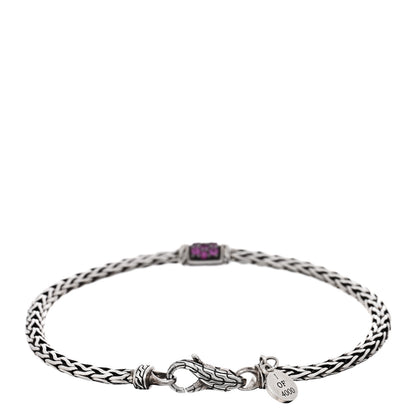 John Hardy Sterling Silver Pink Sapphire 3.5mm Classic Chain Bracelet 2 of 3