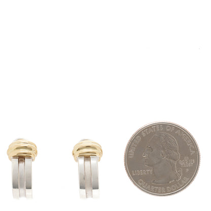 Tiffany Sterling Silver 18K Yellow Gold Atlas Groove Clip-On Earrings 2 of 5