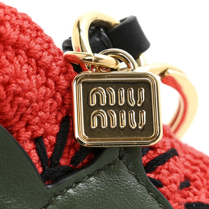 Miu Miu Soft Calf Crochet Trick Bag Charm Rosso 3 of 4