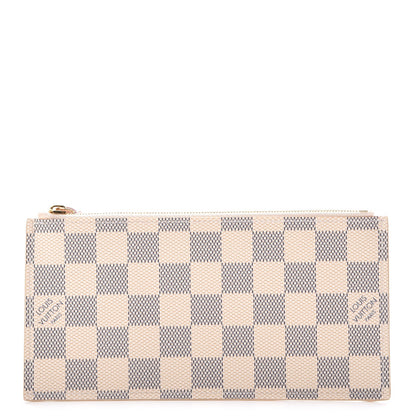 Louis Vuitton Damier Azur Felicie Chain Wallet Zippered Insert Rose Ballerine 1 of 6