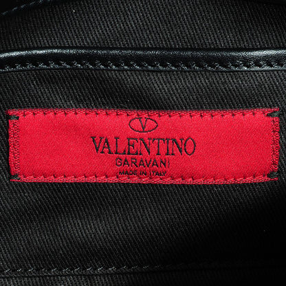 Valentino Garavani Vitello Mini Rockstud Flap Saddle Crossbody Bag Black 7 of 8