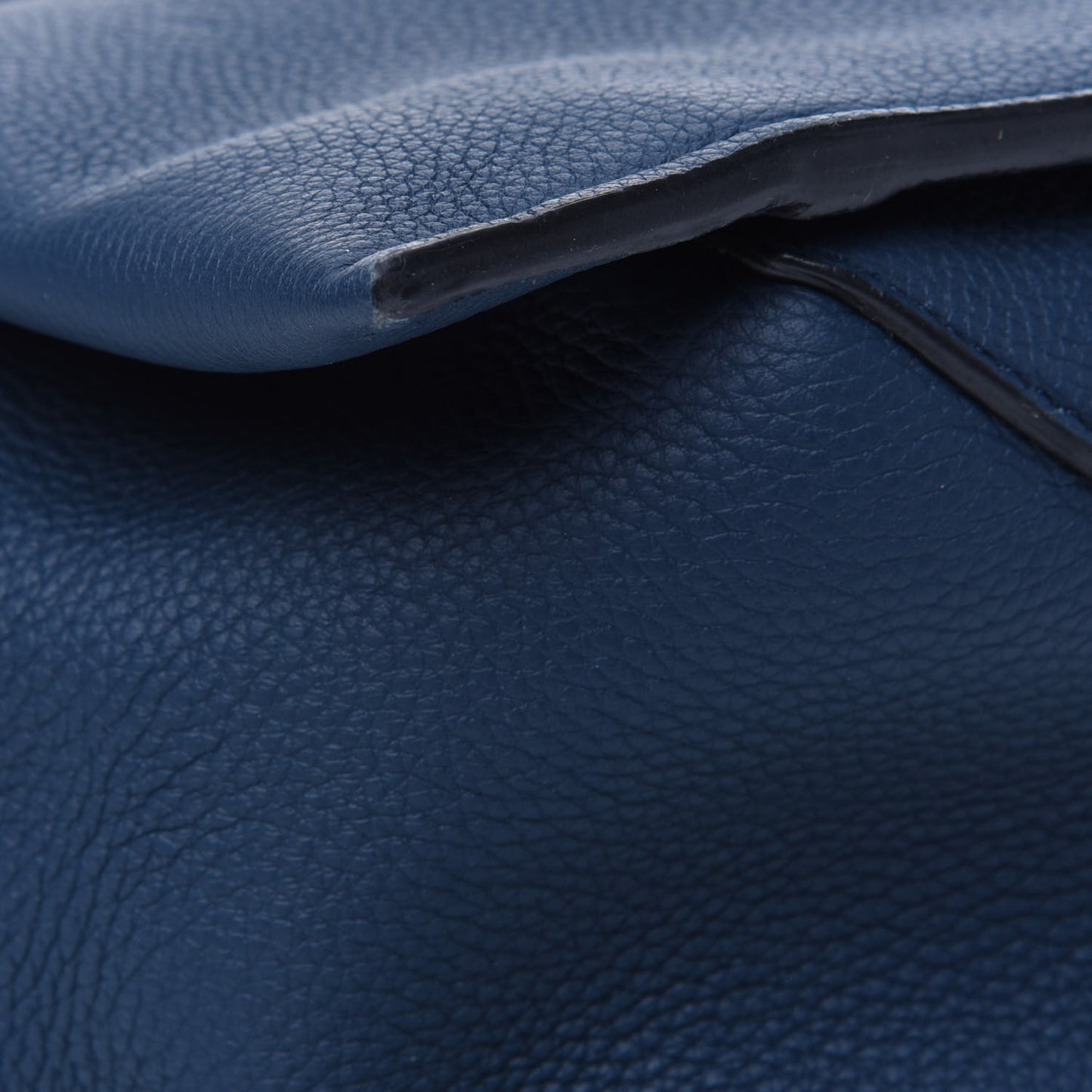 Baby Grained Calfskin Medium Tri-Fold Bag Steel Blue