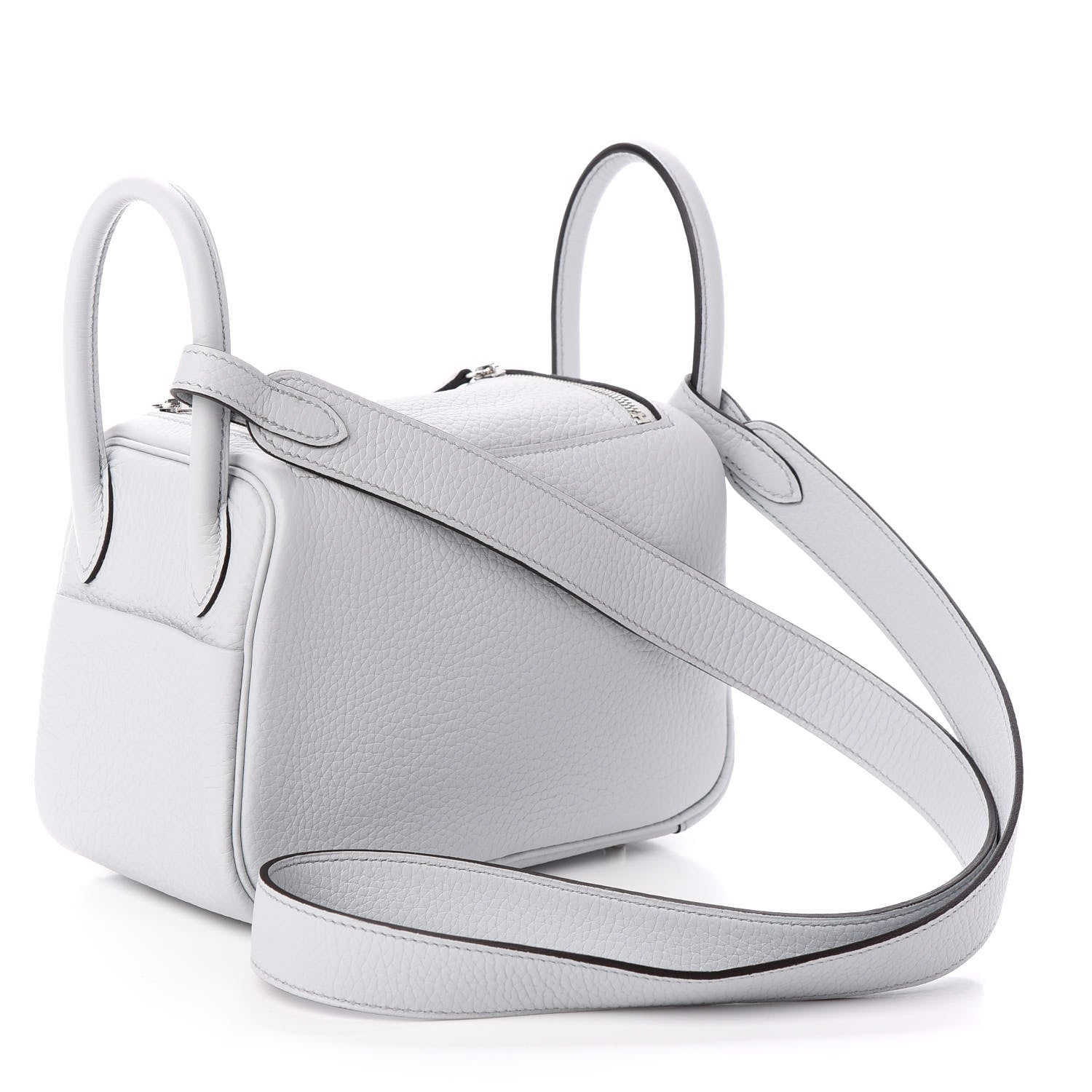 Hermes Taurillon Clemence Mini Lindy 20 Bleu Pale 3 of 8