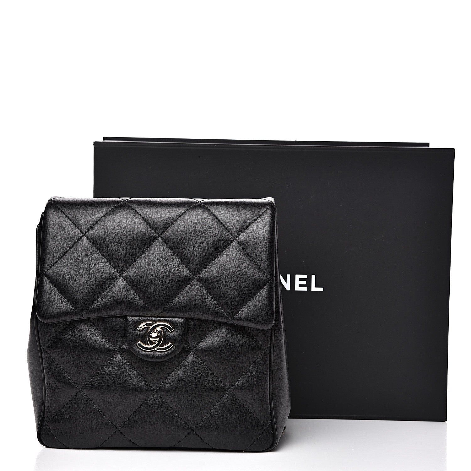Chanel Lambskin Quilted Chain Backpack Black 11 of 11