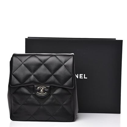 Chanel Lambskin Quilted Chain Backpack Black 11 of 11
