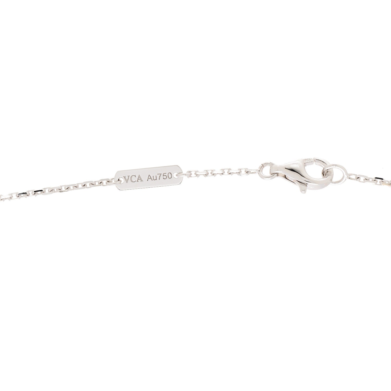 Van Cleef & Arpels 18K White Gold Mother of Pearl Vintage Alhambra Pendant Necklace 4 of 5