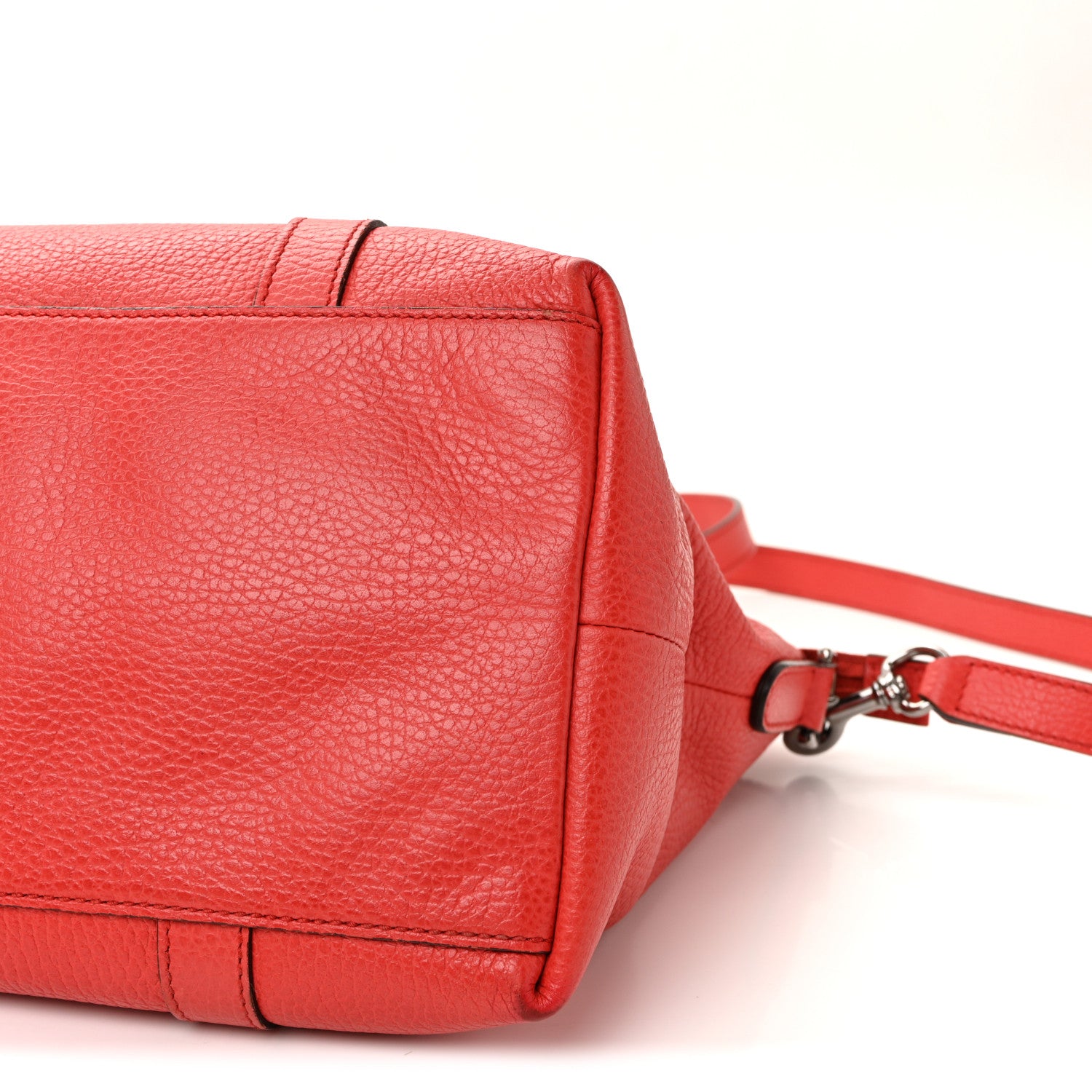 Gucci Pebbled Calfskin Medium GG Convertible Dome Satchel  Red 10 of 10