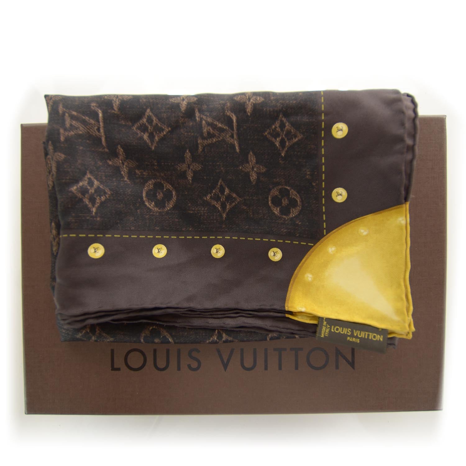 Louis Vuitton Denim Scarf Silk Monogram Ebene 5 of 5