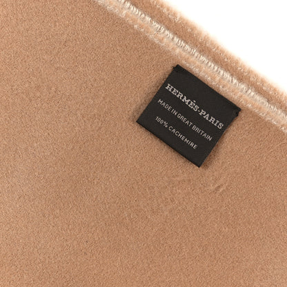 Hermes Cashmere Double Face Scarf White Camel 4 of 4