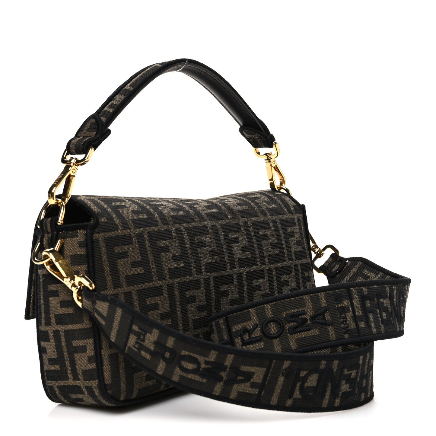 Fabric Jacquard FF 1974 Medium Baguette Tobacco Moro Black
