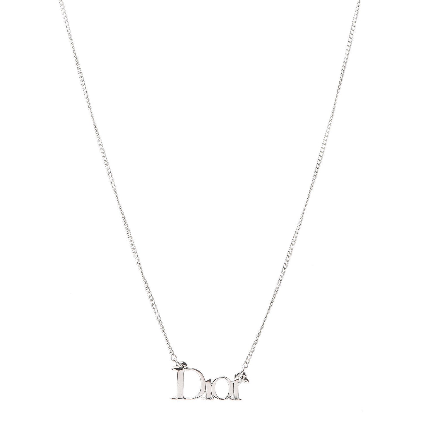 Metal Logo Necklace Silver