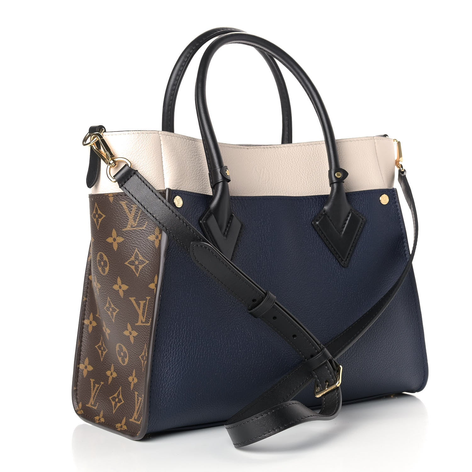 Louis Vuitton Calfskin Monogram On My Side Marine 3 of 8
