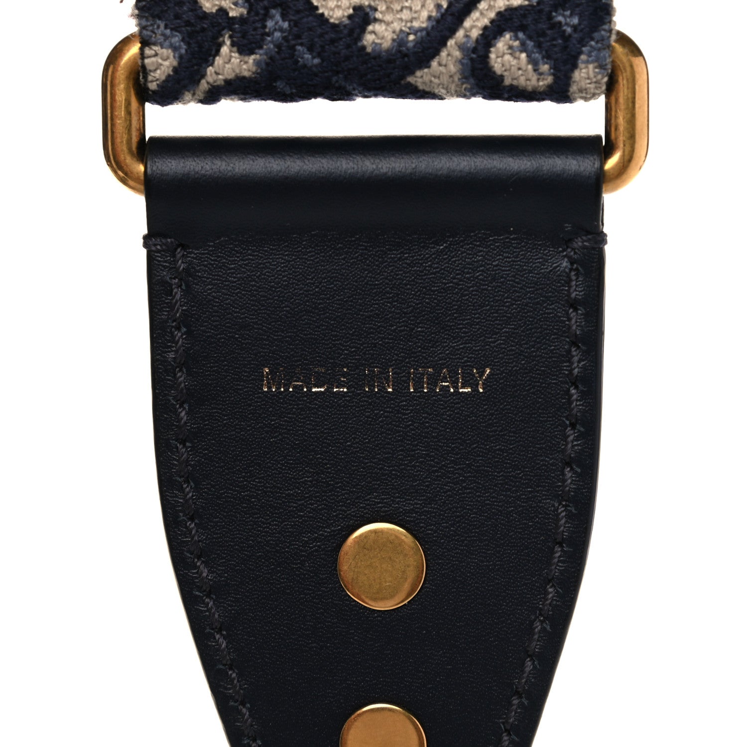 Christian Dior Oblique Studded Shoulder Strap Blue 3 of 6