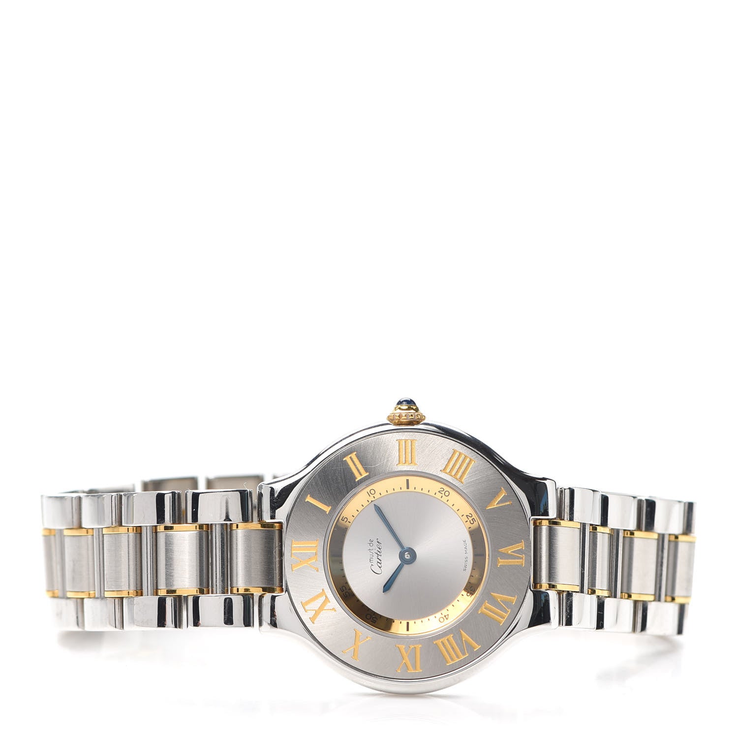 Cartier Stainless Steel 18K Yellow Gold 31mm Must De 21 Quartz Watch 2 of 5