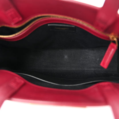 Saint Laurent Calfskin Small Manhattan Shopper Tote Red 5 of 11